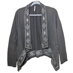 Mono Reno Cardigan Gray Open Waterfall Size Medium